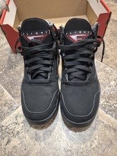 Size 8 - Nike Air Flight Lite Mid Black White box missing lid worn 1x