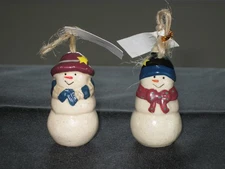 Ganz Country Snowman or Snow Woman Ornaments Retired New Very Limited Quantity