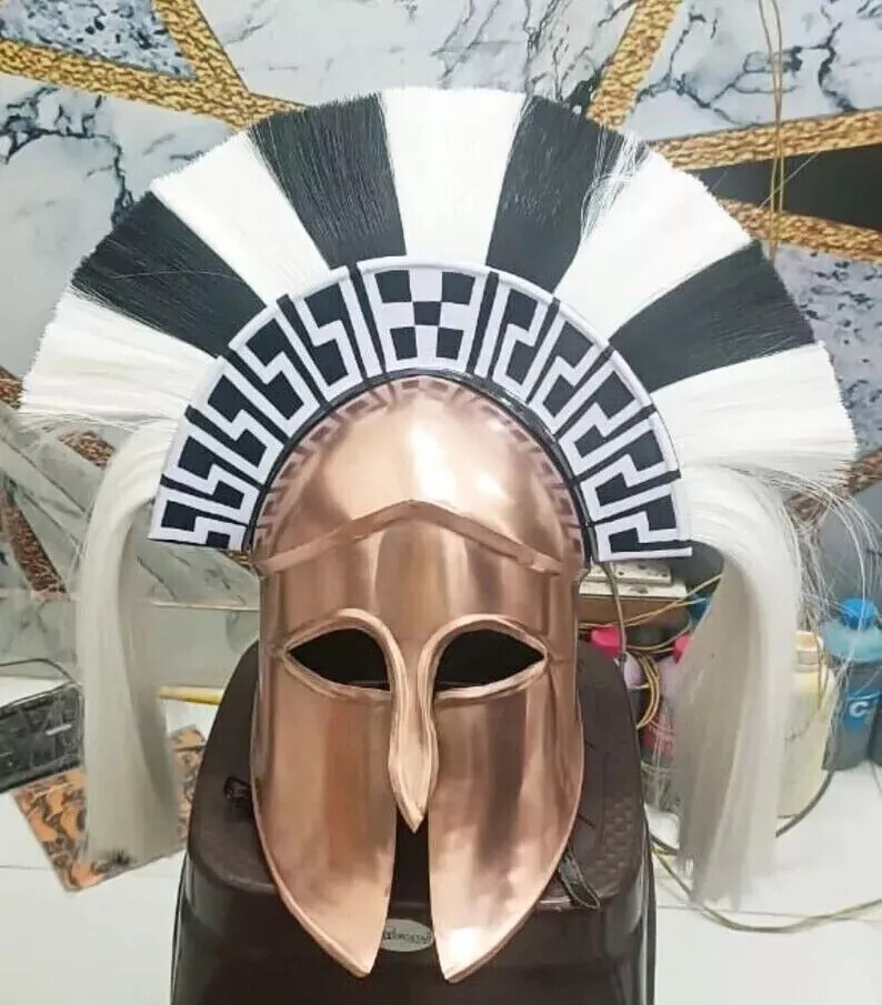 Casco griego medieval corintio romano con soporte caballero LARP armadura...