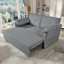 Queen Sleeper Sofa Pull-Out Convertible 3-in-1 Bed Chaise Gray Storage