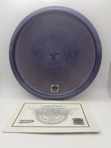 Innova Disc Golf 2014 USDGC Purple Pearl Champion Rancho USA FLAG ROC Stamp COA - Picture 2 of 3