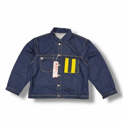 Unused CHARLES JEFFREY LOVERBOY 25SS CARGO DENIM JACKET WITH KNIT PATCH Indigo S