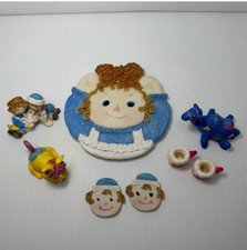 VINTAGE 1997 POPULAR IMPORTS Raggedy Ann  Andy Resin Mini Tea 10 piece Set