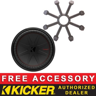 KICKER 48CWR124 CAR AUDIO 12'' COMPR SERIES SUBWOOFER WITH GRILLE DUAL 4 OHMS