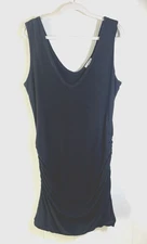 Standard James Perse Ruched Tank Dress Size 3 US Large Black Sleeveless Slimming