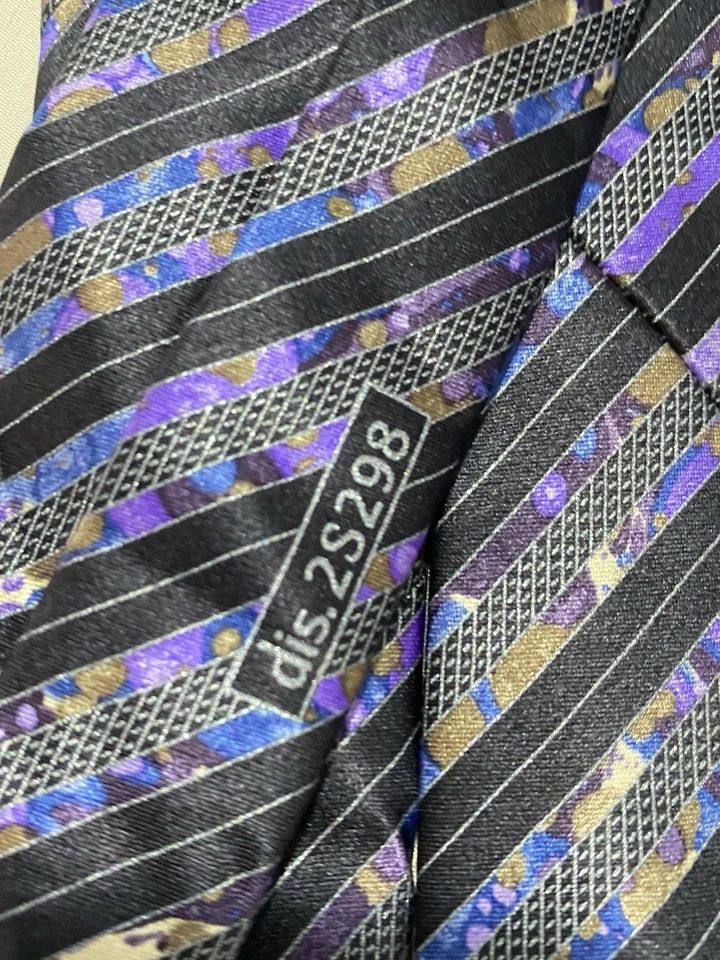 BRIONI Dis. 2s298. Corbata de seda azul de lujo hecha en Italia  Foto 4 de 4