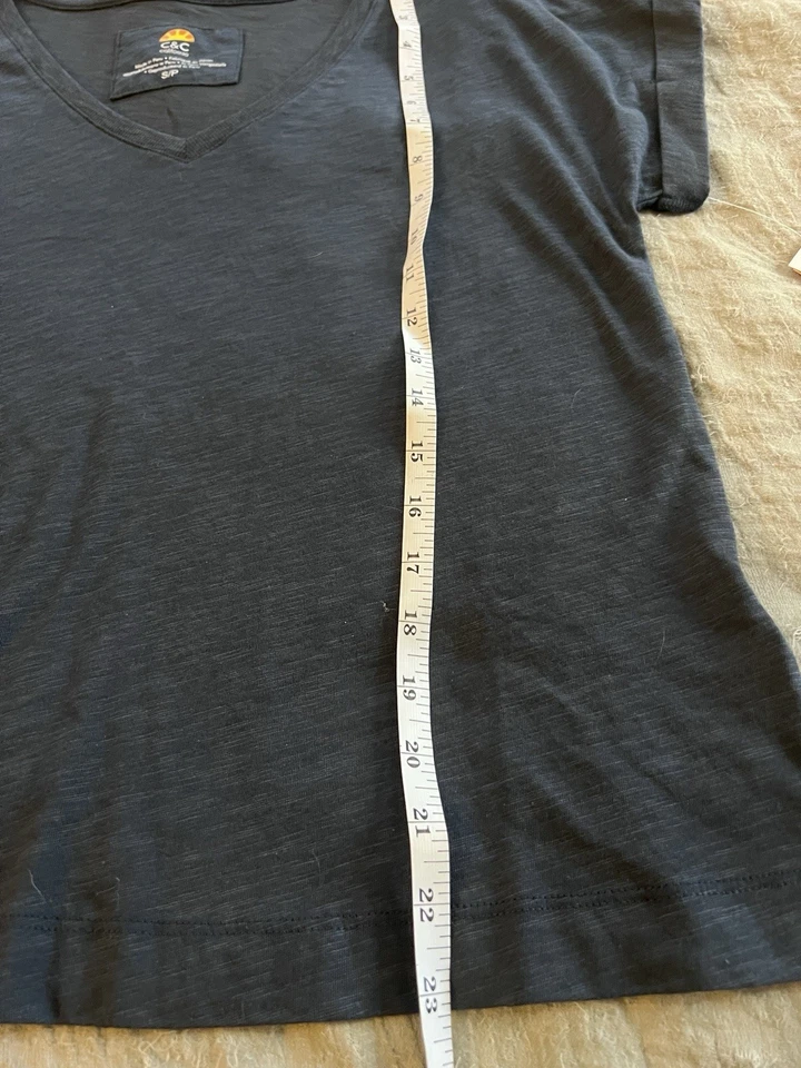 C C California Women’s V-Neck Blue T-Shirt NWT Casual Minimalist Loungewear - Image 3 of 4