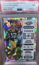2022 Panini Contenders Optic Season Ticket Cracked Ice #23 Aaron Rodgers /22