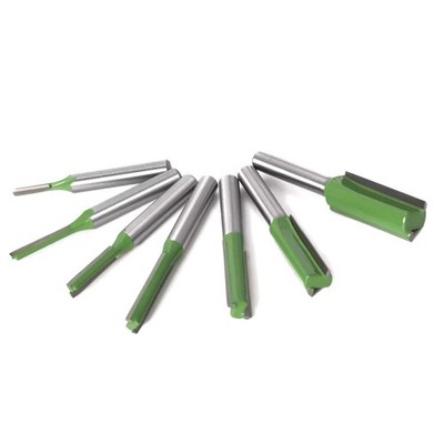 7X 1/4'' Schaft Single Double Flute Straight Router Bit für die Holzbearbeitung