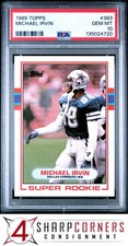 1989 TOPPS #383 MICHAEL IRVIN RC SUPER ROOKIE COWBOYS HOF PSA 10