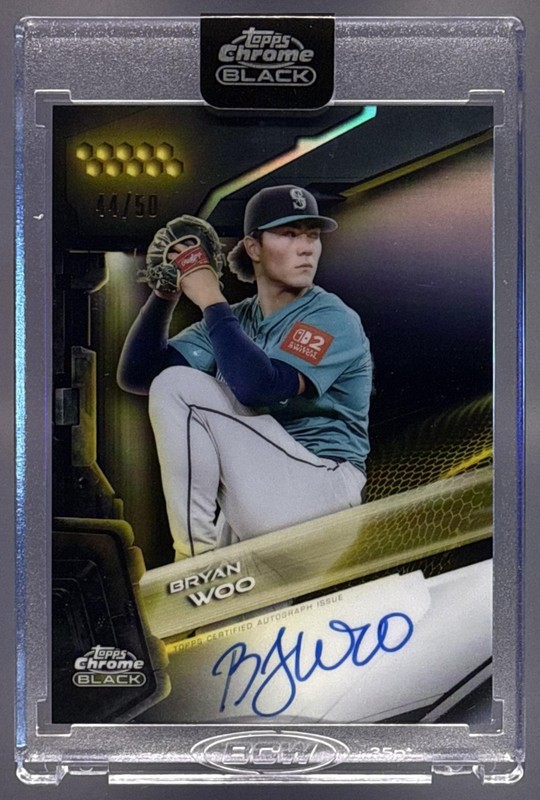 2024 Topps Chrome Black Bryan Woo Auto Gold Refractor /50 #CBA-BW RC
