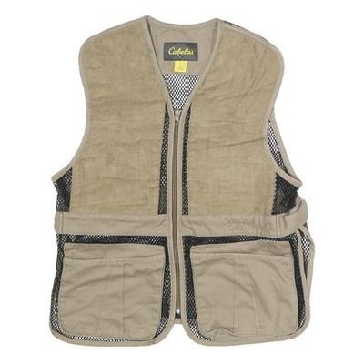 CABELA'S Damen Beige Baumwollmix Jacke Weste L Mesh Utility Zip Outdoor
