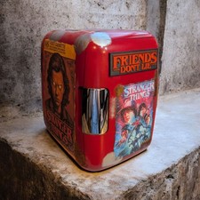 Stranger Things Friends Don't Lie Gaming Mini Fridge Gaming Room Item Rustic