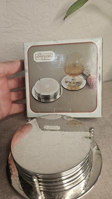 The Jewellers Collection Vintage versilbert 7 Stck. Box Getränke Bar Untersetzer Set