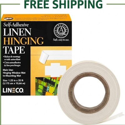 Lineco Self-Adhesive Linen Hinging Tape, 1.25 Inch X 35 Feet, Neutral Ph Acrylic