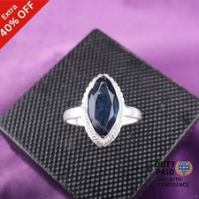 Valentines Deal London Blue Topaz Stone Mother Band Wedding Ring Sterling Silver