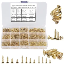 1200Pcs Tiny Phillips Flat Head Self Tapping Screws for Wood, Plastic and Soft
