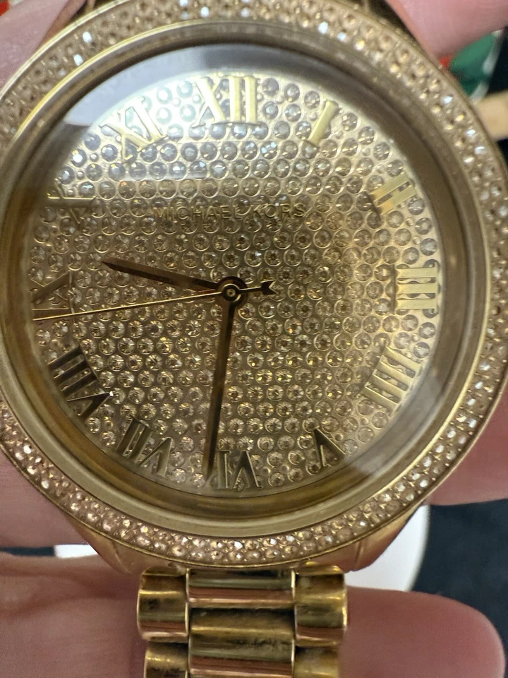 Reloj Michael Kors MK3319 Parker Tono Dorado Cristal Batería Nueva Foto 2 de 4