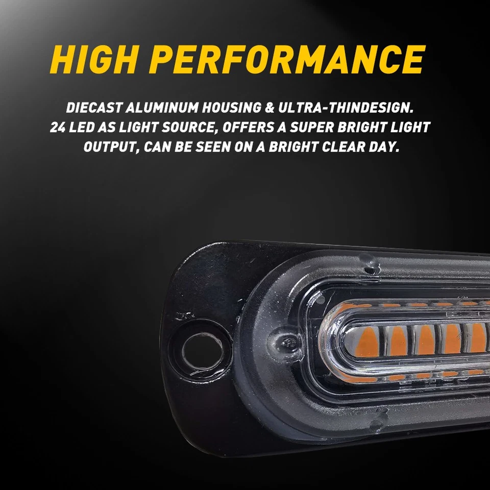 PAR Ámbar/Blanco 24LED Coche Intermitente Camión Luz Barra Estroboscópica Juego de Señales Luz Foto 4 de 4
