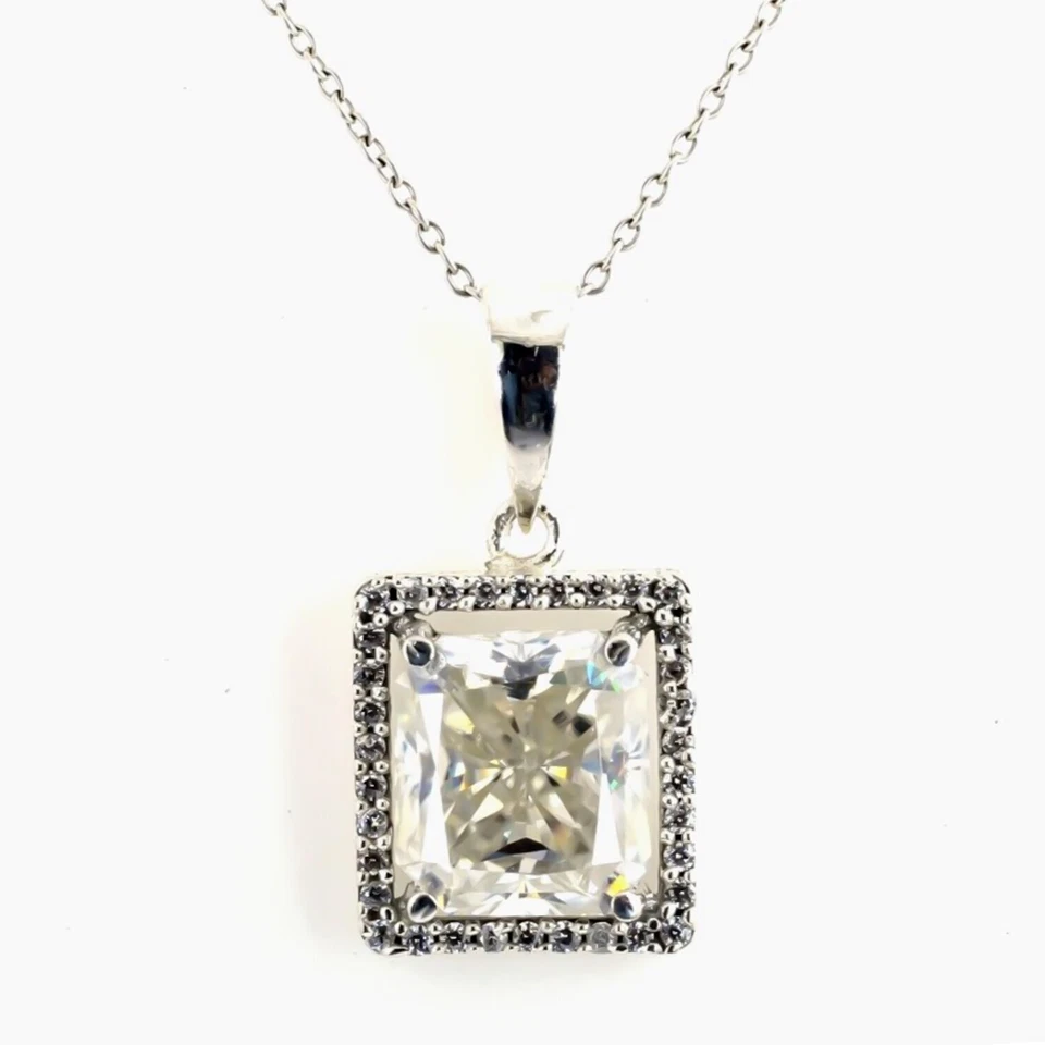 Colgante solitario de diamantes blancos de 7,30 quilates en oro de 14 k venta de joyas Black Friday Foto 3 de 4