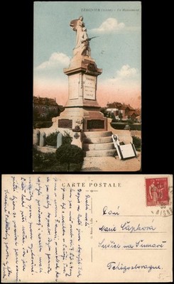 CPA Tergnier Le Monument, Denkmal 1933
