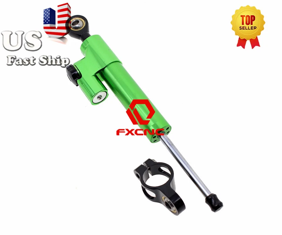 Amortiguador estabilizador de dirección CNC verde lineal para Kawasaki Z1000 Z900 VERSYS 650 Foto 2 de 4