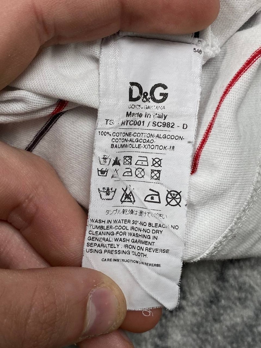 Vintage Dolce Gabbana Striped DG T-Shirt Men Size 48 White | eBay