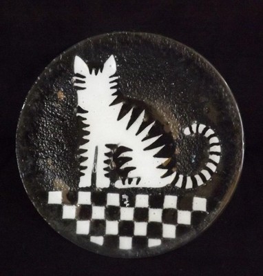 Peggy Karr Black & White Cat Plate 11 1/4'' EXC