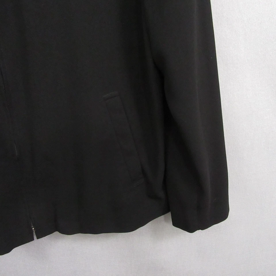 Alfani 男式全拉链夹克 XL 纯黑色 100% 聚酯纤维 工作商务 — 第 4/4 张图片