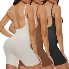 Low Back Shaping Bodysuit Shapewear Women Backless Slimming Full Body Shaper UK