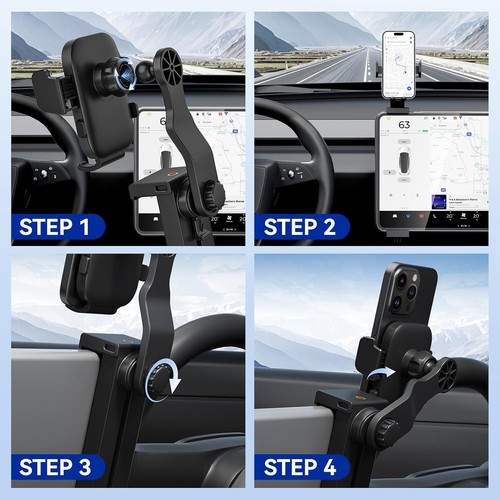 Adjustable Tesla Phone Mount Car Phone Holder for Model 3 and Model Y - Photo 4 sur 7