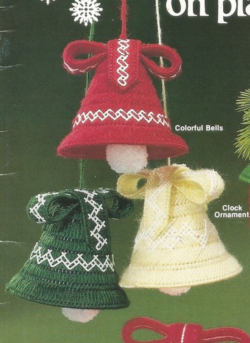 Holiday Plastic Canvas Patterns Bells Lantern Barn Ornaments Poinsettia L02 - Picture 3 of 4