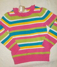 Crazy 8 Girls 5 6 Colorful Stripe Cotton Knit Sweater Long Sleeve Small NEW