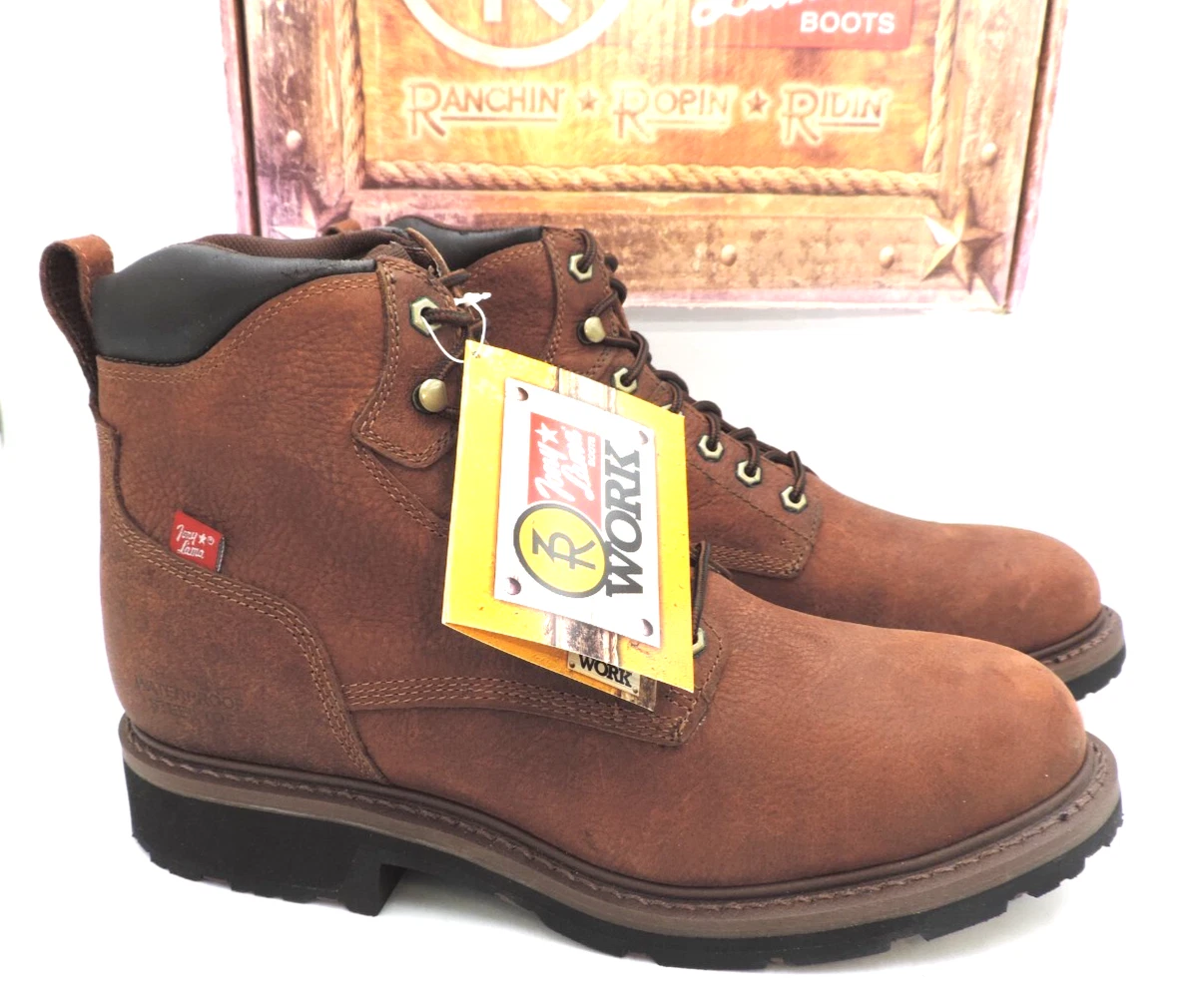 Tony Lama Work Boots Sienna Grizzly Steel Toe Waterproof Men Size 10.5 D Tony Lama 3R Pull-On Waterproof Work Boots - Steel Toe  main image 2