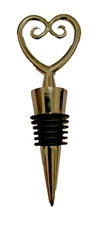 Wine Stopper Heart Shaped Silver Black Rubber Bung Bottle Joint Taper Cork Stop