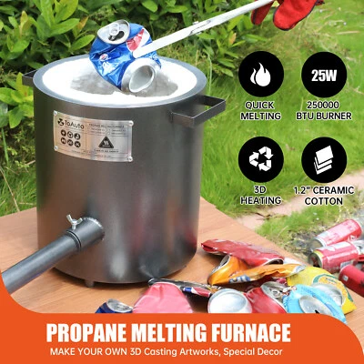 TOAUTO 12KG Gas Melting Furnace Foundry Kit Propane Forge Copper Scrap Crucible