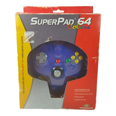 Performance Superpad 64 Controller Nintendo 64 n64 Blue Parts Only | eBay