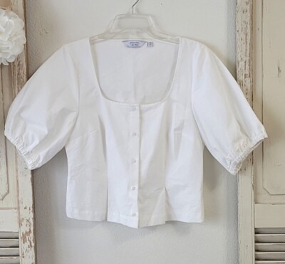 & other stories puff sleeve crop top