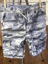 Boys Childrens Place Camouflage Gray Cargo Shorts Size 12 New with Tags