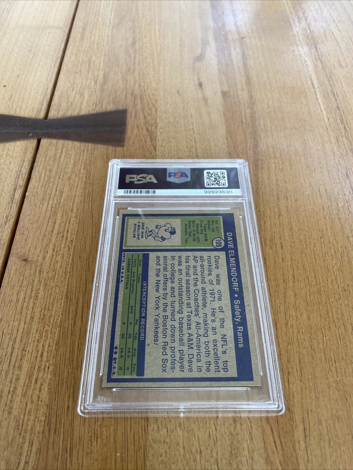1972 TOPPS FOOTBALL #109 DAVE ELMENDORF RC ROOKIE RAMS PSA 4 | eBay