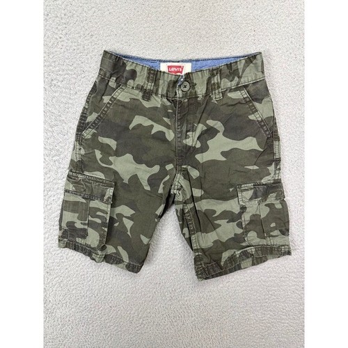 Levis Shorts Boys 8-24 Green Woodland Camouflage Cargo Khakis Flat Front Youth