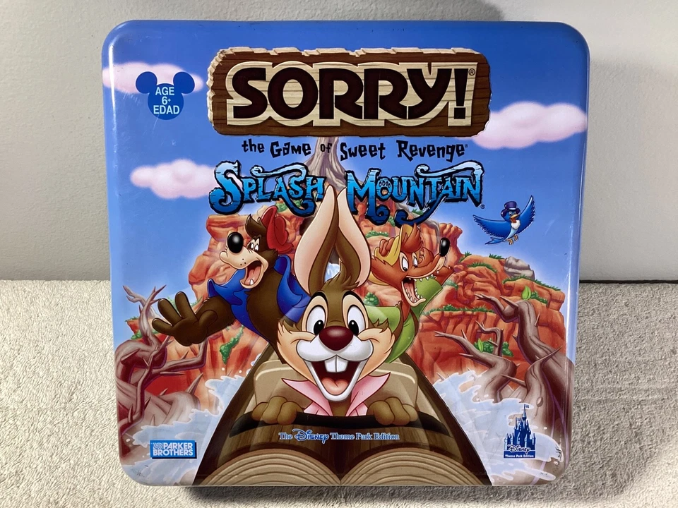 Sorry! Board Game Splash Mountain Disney Park Edition Parker Bros 2005 Complete - Image 2 of 4