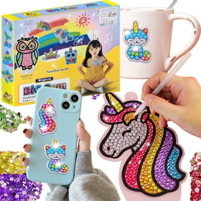 Diamond Painting Kinder Set 12 Aufkleber Diamant Malerei Selbermachen Retoo