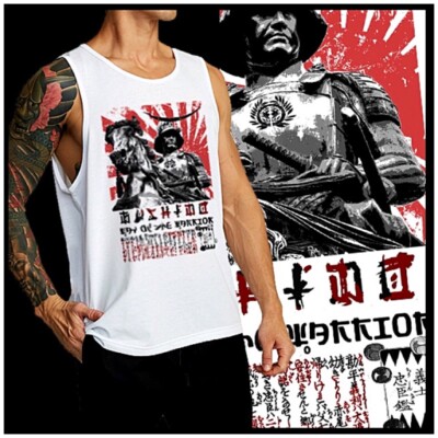 Samurai tank top bushido code Shogun Warlord on horseback warrior singlet S-2XL