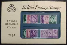 GB 1960 Regional Forerunner Presentation Pack 7s 3d UK Version Opened Rare!