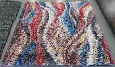 RUST / BLUE 5'-1'' x 5'-1'' Flaw in Rug, Reduced Price 1172770134 GYP523C-5SQ