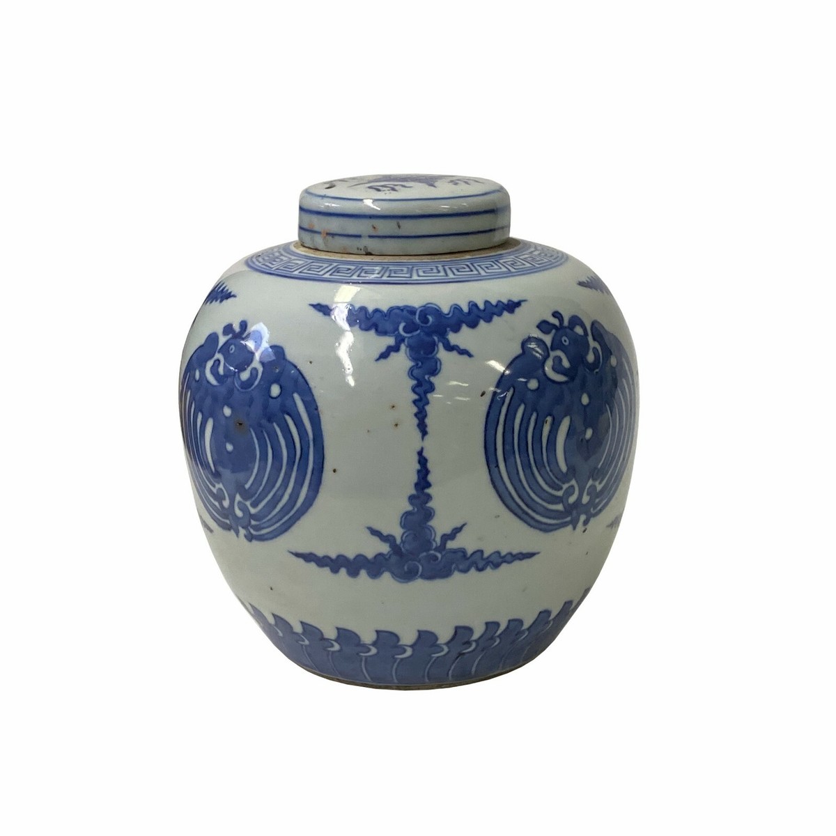Hand-paint Artistic Phoenix Graphic Blue White Porcelain Ginger Jar ws1728S Hand-paint Artistic Phoenix Graphic Blue White Porcelain Ginger Jar ws1728S