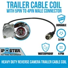Heavy Duty Reverse Camera Trailer Cable Coil 5PIN to 4PIN Male Connector iPoster