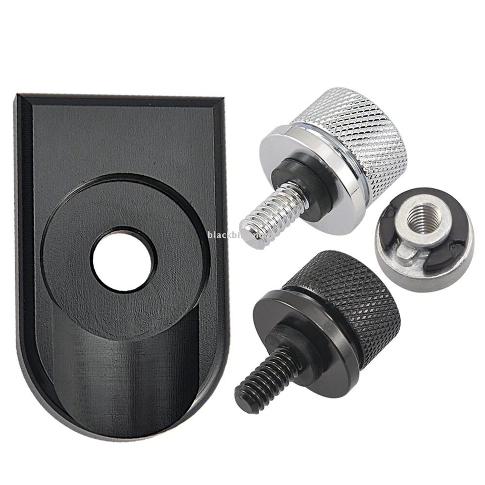 Tornillo de montaje de tornillo de lengüeta de asiento trasero negro/cromo para Harley Davidson Dyna Foto 3 de 4