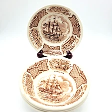 4 Alfred Meakin Fair Winds USS Portsmouth 5" Dessert Bowls Historical Nautical